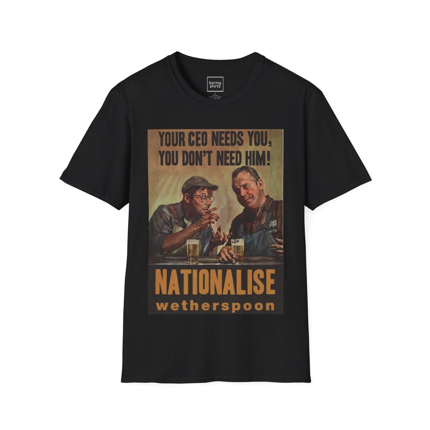 Nationalise Wetherspoon T-Shirt - Designed by TheBoringShirts